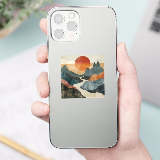 Boho抽象芸術横(5) シール (スマートフォン)