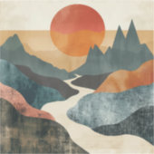 Boho抽象芸術横(5) シール (正面)