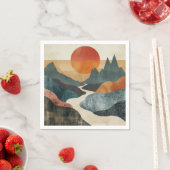 Boho抽象芸術横(5) スタンダードカクテルナプキン (インサイチュ)