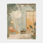 Boho抽象芸術横(6) フリースブランケット (正面)