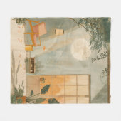 Boho抽象芸術横(6) フリースブランケット (正面(横))