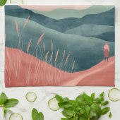 Boho抽象芸術横(7) キッチンタオル (折り畳み)