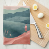 Boho抽象芸術横(7) キッチンタオル (四つ折り)