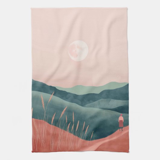 Boho抽象芸術横(7) キッチンタオル (縦)