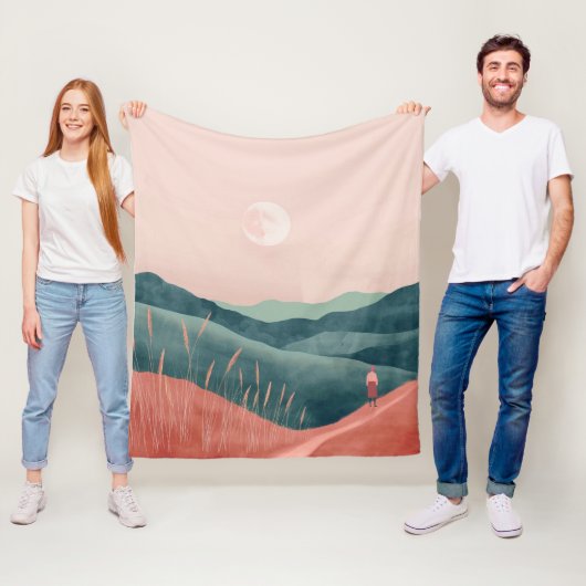 Boho抽象芸術横(7) フリースブランケット (インサイチュ)