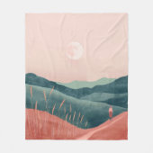 Boho抽象芸術横(7) フリースブランケット (正面)