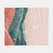 Boho抽象芸術横(7) フリースブランケット (正面(横))