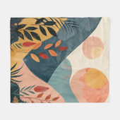 Boho抽象芸術横(8) フリースブランケット (正面(横))