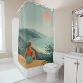 Boho抽象芸術横(9) シャワーカーテン (インサイチュ)