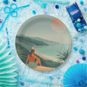 Boho抽象芸術横(9) ペーパープレート (パーティー)