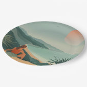 Boho抽象芸術横(9) ペーパープレート (アングル)