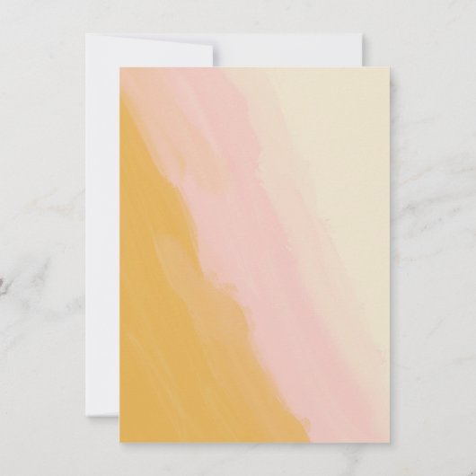 Boho抽象芸術水彩ピンクイエロー結婚ズ 招待状 (裏面)