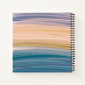 Boho抽象芸術水彩ブラシストローク自然青 ノートブック (裏面)