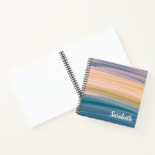 Boho抽象芸術水彩ブラシストローク自然青 ノートブック (内部)