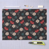 BOHO抽象芸術花オンブラック 薄葉紙 (クラフト)