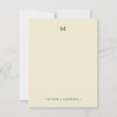 Boho抽象芸術花モノグラム名文房具 ノートカード (正面)