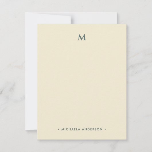 Boho抽象芸術花モノグラム名文房具 ノートカード (正面)