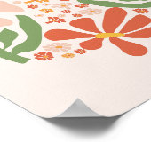 Boho抽象芸術花 ポスター (角)