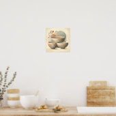 Boho抽象芸術質層セラミックス丼 ポスター (キッチン)