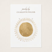 Boho抽象芸術金ゴールドサークルイヤリング表示カード (正面)