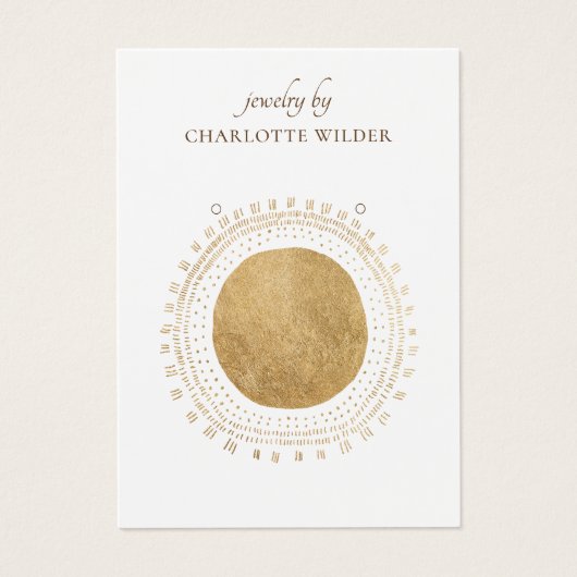 Boho抽象芸術金ゴールドサークルイヤリング表示カード (正面)