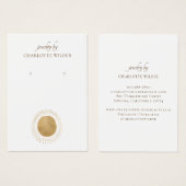 Boho抽象芸術金ゴールドサークルイヤリング表示カード (正面&裏面)