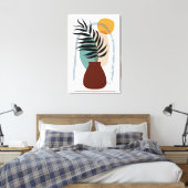 Boho抽象芸術風景、ストレッチ大仕上げ キャンバスプリント (インサイチュ (寝室))