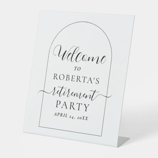 Boho文字スクリプト退職パーティーへようこそ 台座サイン (正面)