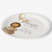 Boho新しいチャプター野生ライオン気球ベイビーシャワー ペーパープレート (アングル)