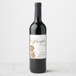 Boho新しいチャプター野生ライオン気球ベイビーシャワー ワインラベル