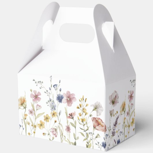 Boho新鮮なワイルドフラワーカスタムズ赤ちゃんシャワー フェイバーボックス (裏面)