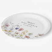 Boho新鮮なワイルドフラワーベビーシャワー ペーパープレート (アングル)