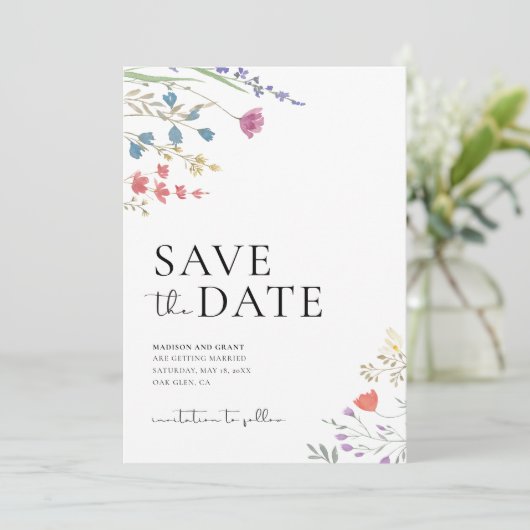 Boho日付の保存、写真の保存招待状 招待状 (スタンド正面)