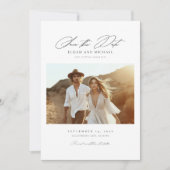 Boho日付の保存 | 写真エレガント日付の保存 招待状 (正面)