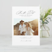 Boho日付の保存 | 写真エレガント日付の保存 招待状 (スタンド正面)