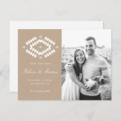 Boho日付はがき、Kraftを保存 案内ポストカード (正面/裏面)