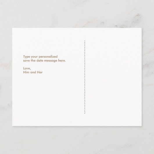 Boho日付はがき、Kraftを保存 案内ポストカード (裏面)