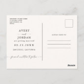 Boho日付を保存し、写真ミニマルな日付を保存 ポストカード (裏面)