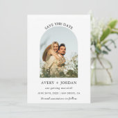 Boho日付を保存し、写真ミニマルな日付を保存 招待状 (スタンド正面)