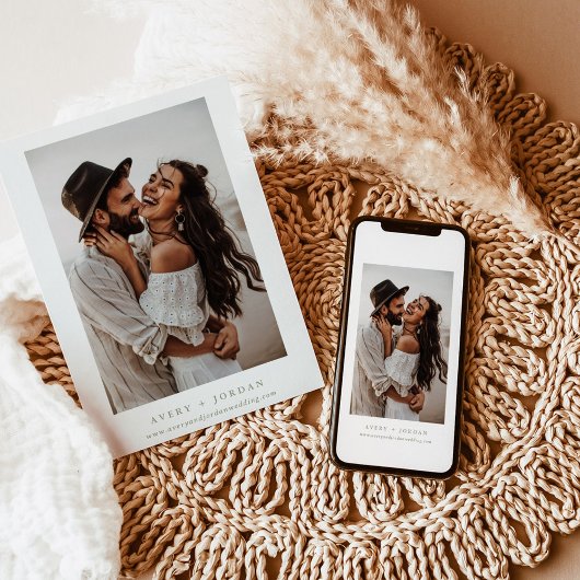 Boho日付を保存し、写真ミニマルな日付を保存 招待状