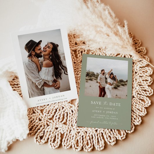 Boho日付を保存し、写真ミニマルな日付を保存 招待状