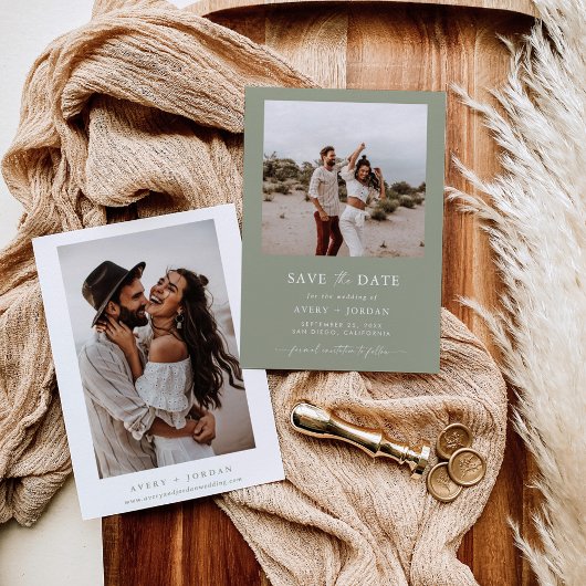 Boho日付を保存し、写真ミニマルな日付を保存 招待状