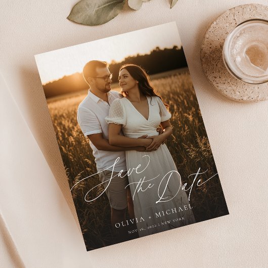 Boho日付を保存し、写真ミニマルな日付を保存 招待状