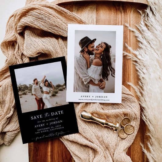 Boho日付を保存し、写真ミニマルな日付を保存 招待状