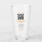 boho日付モダンを保存するQR名を追加する日付オレンジ タンブラーグラス (裏面)