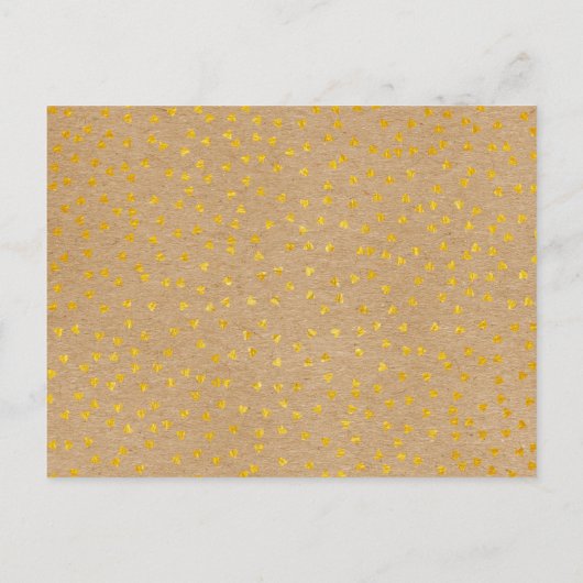 Boho日付素朴金ゴールドハートカレンダーの保存 案内ポストカード (裏面)