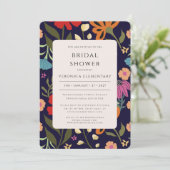 Boho明るいカラフルフローラ結婚式の日付を保存 招待状 (スタンド正面)