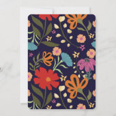 Boho明るいカラフルフローラ結婚式の日付を保存 招待状 (裏面)