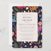 Boho明るいカラフルフローラ結婚式の日付を保存 招待状 (正面)