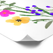 boho明モダンるい野生の花ブライダル歓迎 ポスター (角)